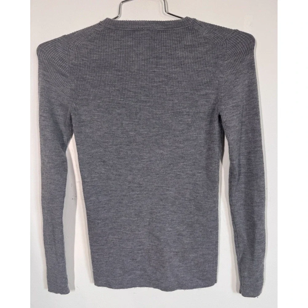 J. Crew Merino Wool Ribbed Lightweight Long Sleeve Sweater Size S Layers Stretch